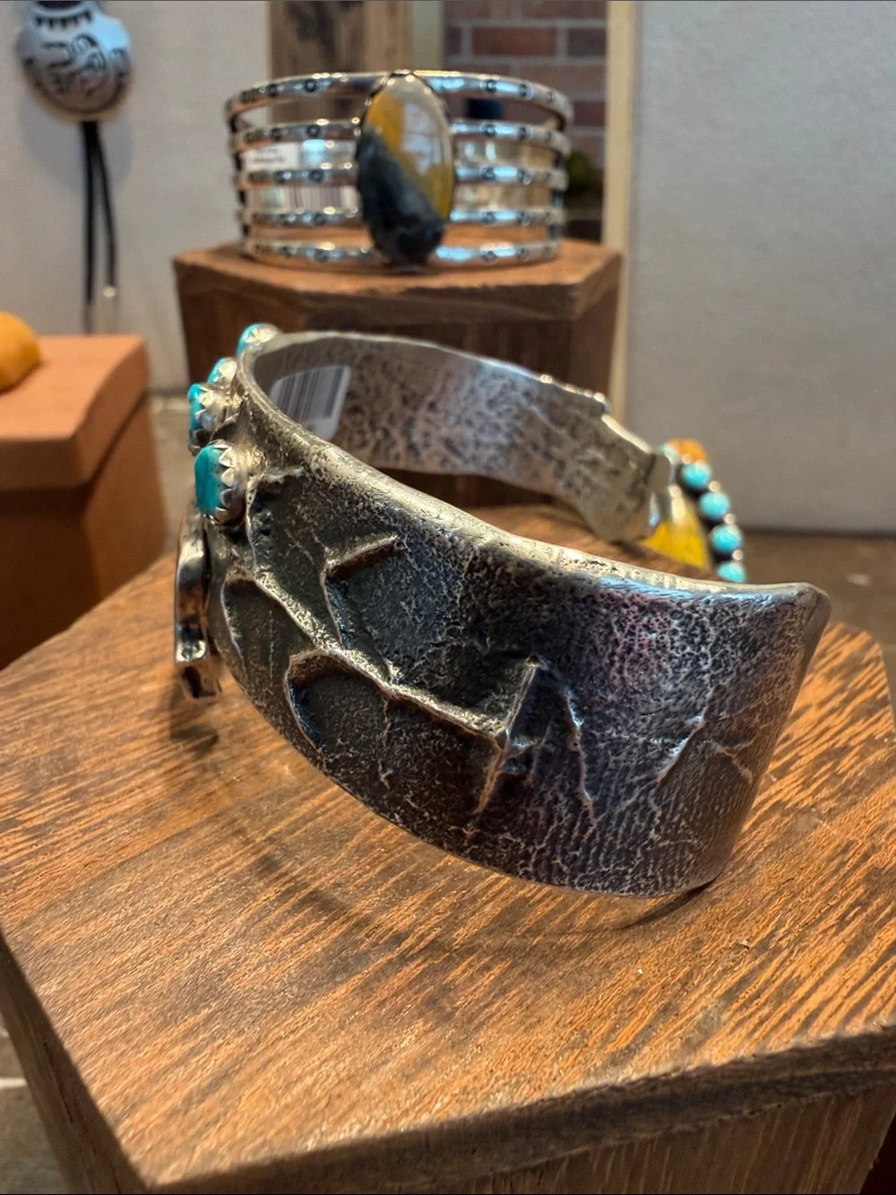 Tufa Cast Bison and Corn Motif Cuff for Men, A.C. Henry